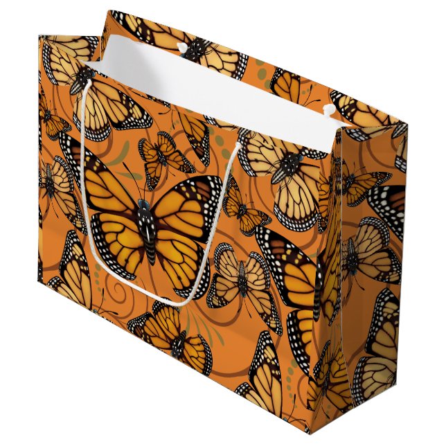 Monarch Butterfly Large Gift Bag (Front Angled)