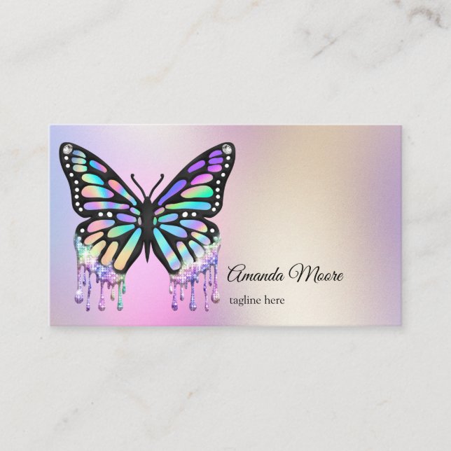 monarch butterfly life coach holographic business card (Front)