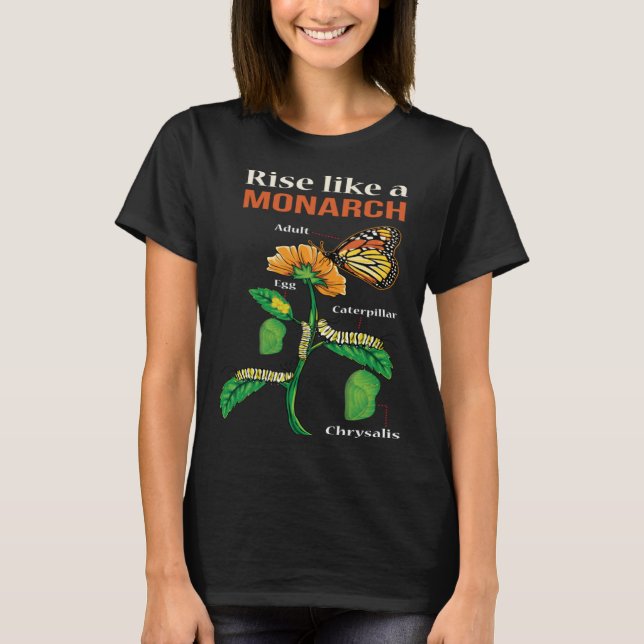 Monarch Butterfly  Lifecycle Metamorphosis T-Shirt (Front)
