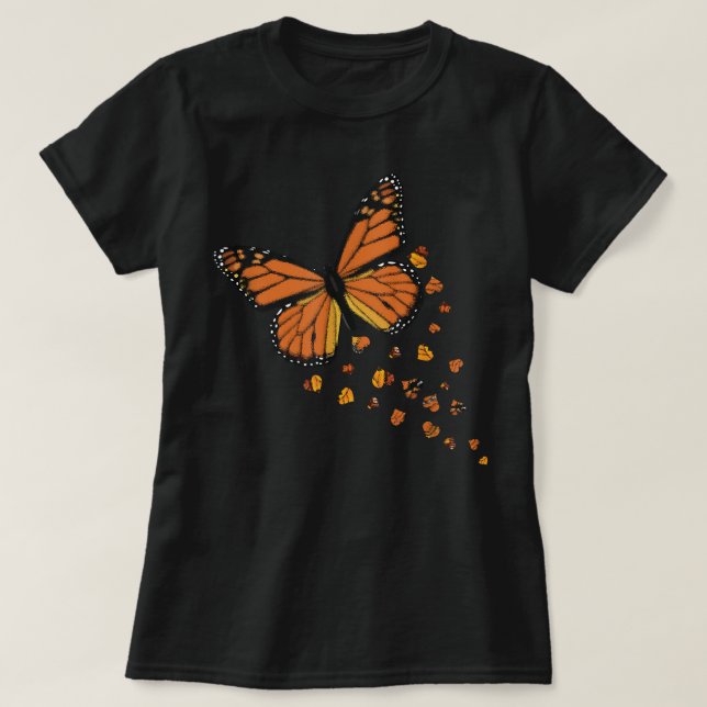 Monarch Butterfly Love Heart T Gift for Women and  T-Shirt (Design Front)