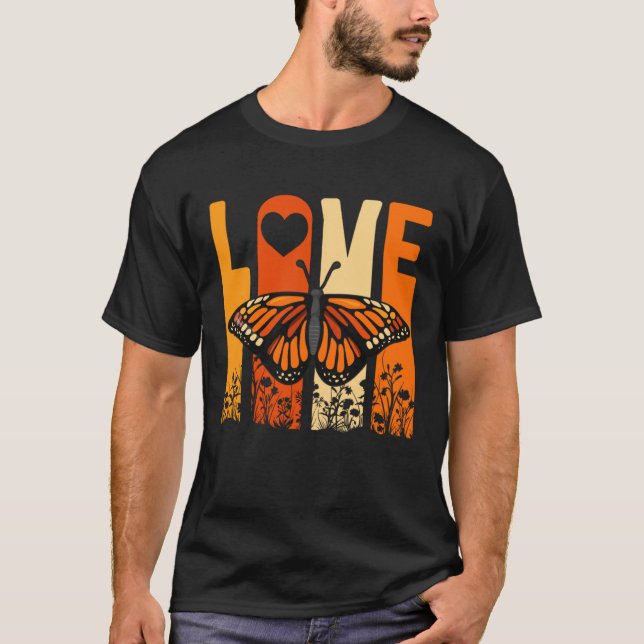 Monarch Butterfly Love Insect Collector Entomologi T-Shirt (Front)