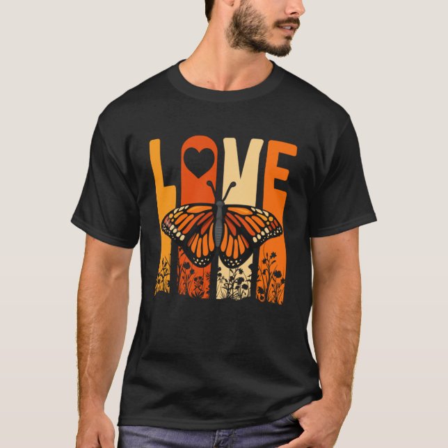 Monarch Butterfly Love Insect Collector Entomologi T-Shirt (Front)