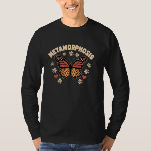 Monarch Butterfly Metamorphosis Flower Women Girls T-Shirt