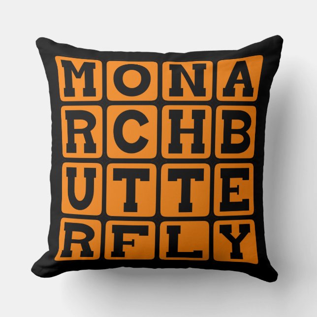 Monarch Butterfly, Milkweed Butterfly Cushion (Front)