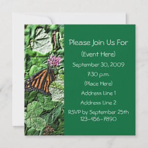 Monarch Butterfly Nature Art Invitation