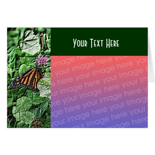 Monarch Butterfly Nature Art Photo Card (Front Horizontal)