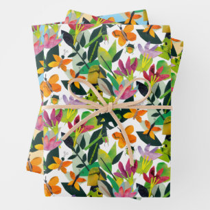 Monarch Butterfly Nature-Inspired Botanical Art Wrapping Paper Sheet