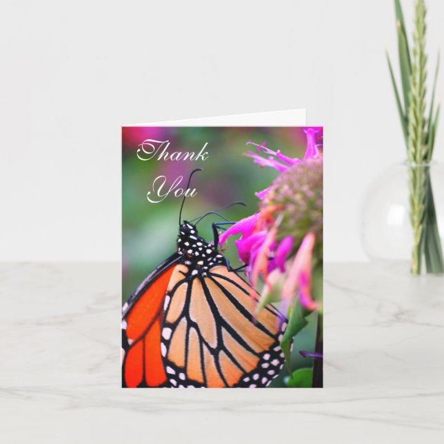 Monarch Butterfly Nature Thank You Card (Front)