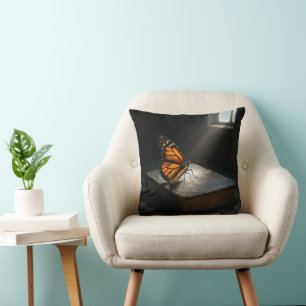 Monarch Butterfly On a Holy Bible Cushion