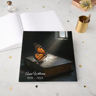 Monarch Butterfly On a Holy Bible Guest Book