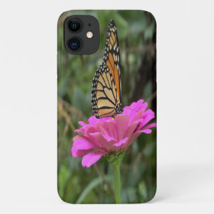 Monarch Butterfly on a Pretty Pink Zinnia Flower iPhone 11 Case