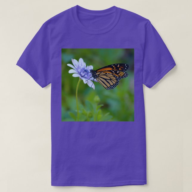 Monarch Butterfly on African Daisy T-Shirt (Design Front)