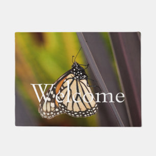 Monarch Butterfly on Agave Doormat