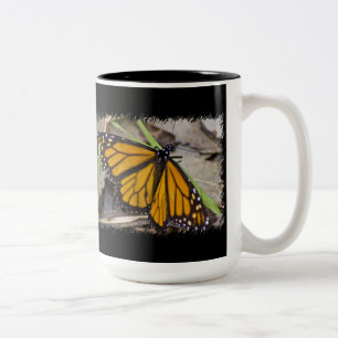 Monarch Butterfly on Black Two-Tone Coffee Mug