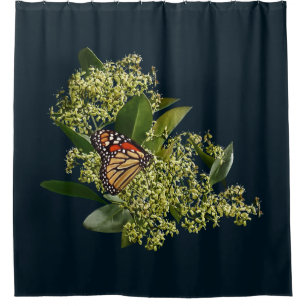 Monarch Butterfly on Euonymus Shower Curtain