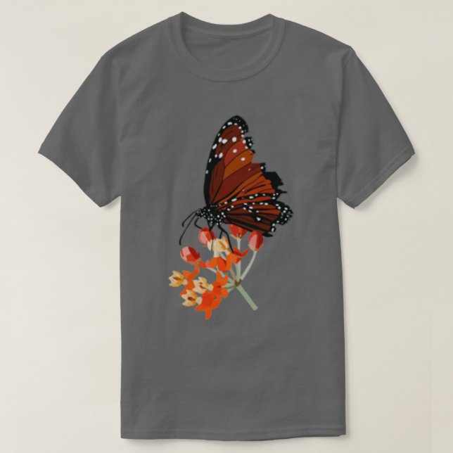 Monarch Butterfly on Flower 1 T-Shirt (Design Front)