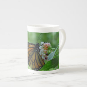 Monarch Butterfly on Flower Bone China Mug