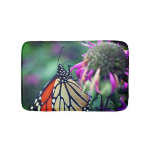 Monarch Butterfly On Flower Close Up Bath Mat