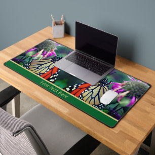 Monarch Butterfly On Flower Close Up Personalized Desk Mat