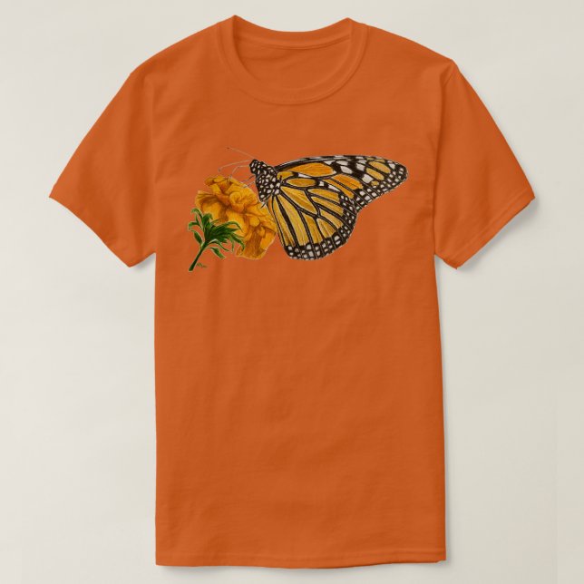 Monarch butterfly on flower insect T-Shirt (Design Front)