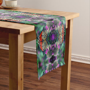 Monarch Butterfly On Flower Nature Abstract   Short Table Runner