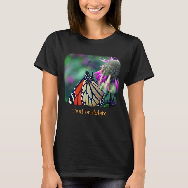 Monarch Butterfly On Flower Nature Personalized T-Shirt (Front)