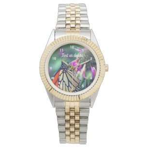 Monarch Butterfly On Flower Personalised  Watch