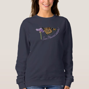 Monarch butterfly, on flower, sweatshirt