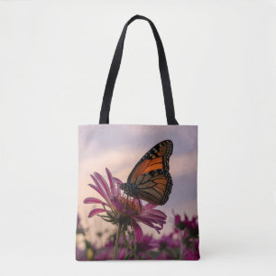 Monarch Butterfly on Flower Tote Bag