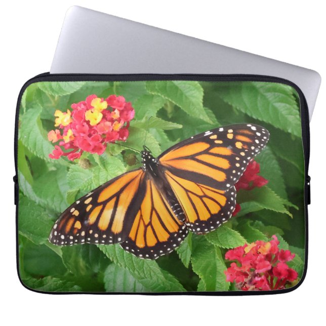 Monarch Butterfly on Lantana  Laptop Sleeve (Front)