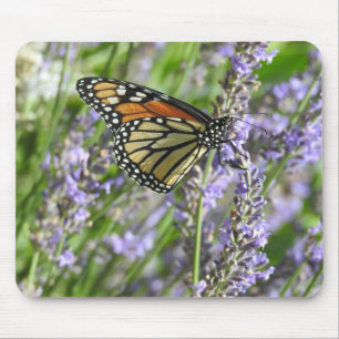 Monarch Butterfly on Lavender Flowers Mouse Mat