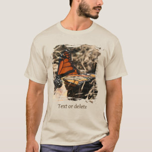 Monarch Butterfly On Leaf Personalized Nature T-Shirt