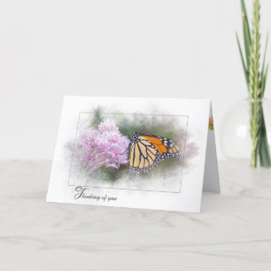 Monarch Butterfly on Milkweed Card