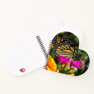 Monarch Butterfly on Pink Marigold Flower  Notebook