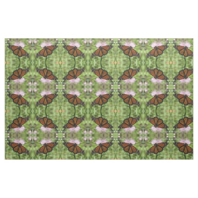 Monarch Butterfly on Pink Thistle Fabric (Fat Quarter)