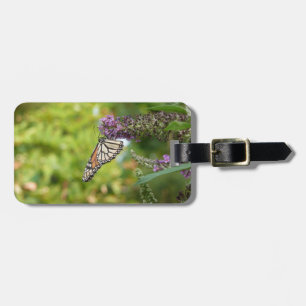 Monarch Butterfly on Purple Butterfly Bush Luggage Tag
