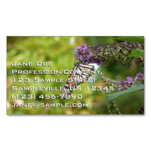 Monarch Butterfly on Purple Butterfly Bush Magnetic Business Card