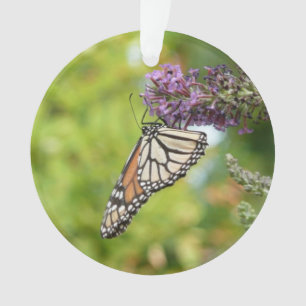 Monarch Butterfly on Purple Butterfly Bush Ornament