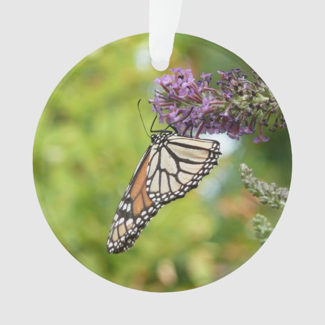 Monarch Butterfly on Purple Butterfly Bush Ornament (Front)