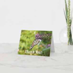 Monarch Butterfly on Purple Butterfly Bush Thank You Card
