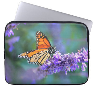 Monarch Butterfly on Purple lilac Flower Laptop Sleeve