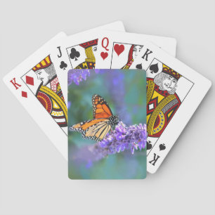 Monarch Butterfly on Purple lilac Flower Playing Cards