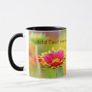 Monarch Butterfly on Red and Yellow Flower Mug