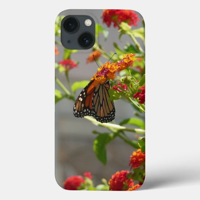 Monarch Butterfly on Red Butterfly Bush Case-Mate iPhone Case (Back)