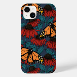 Monarch butterfly on red coneflowers Case-Mate iPhone 14 plus case