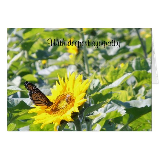 Monarch Butterfly on Sunflower Sympathy Card