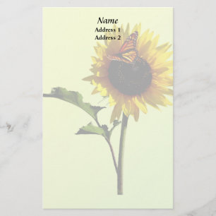 Monarch Butterfly on Sunflower Wedding Products Stationery
