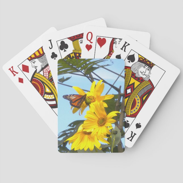 Monarch Butterfly on Sunflowers Playing Cards (Back)