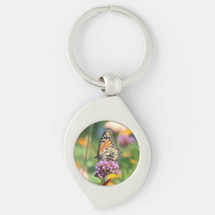 Monarch Butterfly on Verbena Key Ring