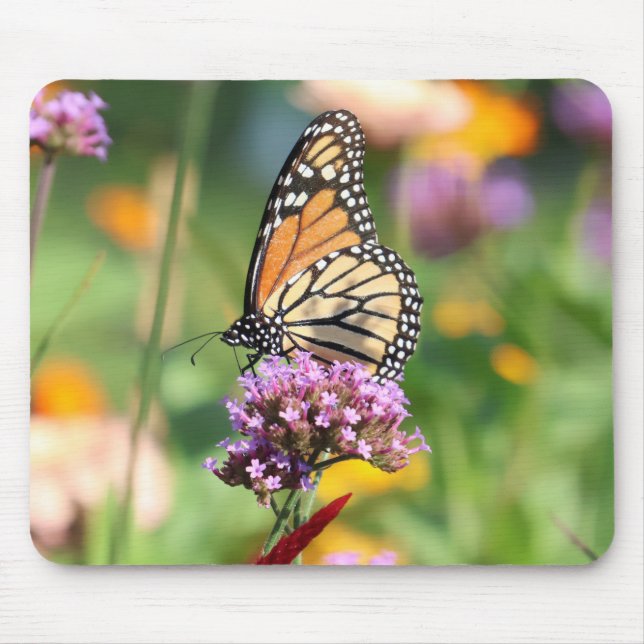 Monarch Butterfly on Verbena Mouse Mat (Front)